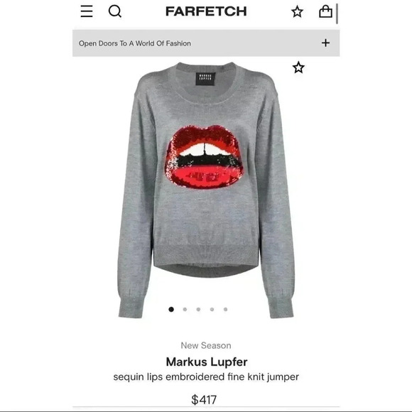 Markus Lupfer Sequin Lips Jumper (Sweater) - Picture 3 of 3